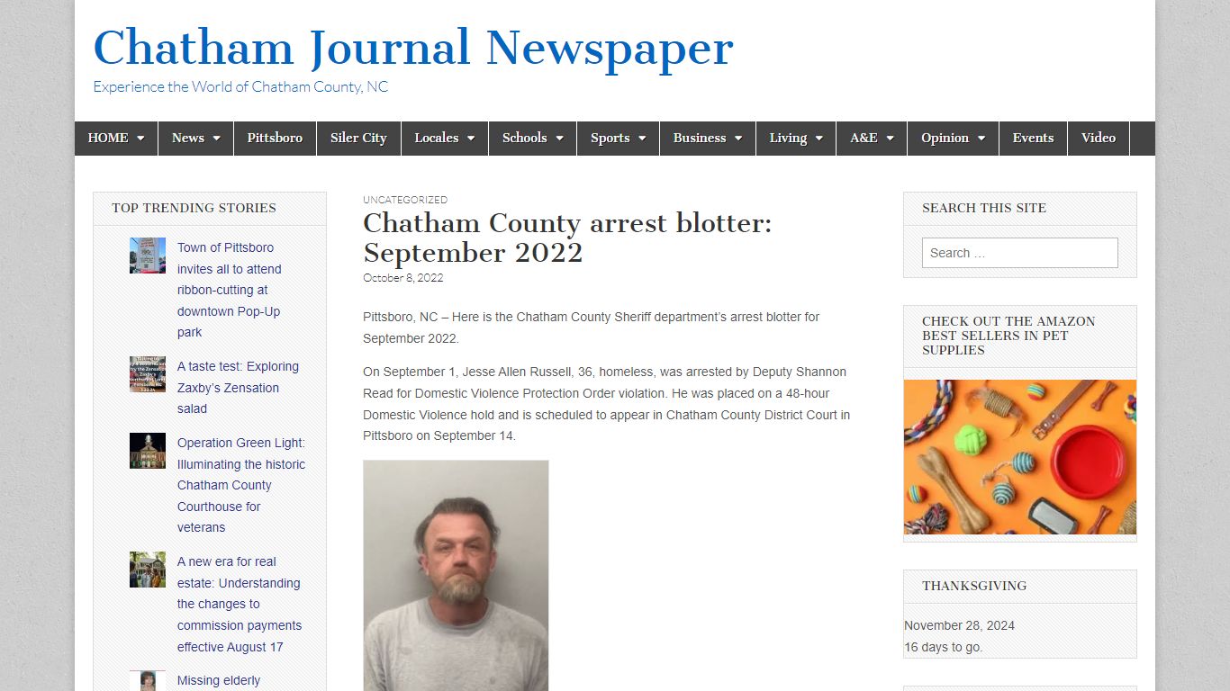 Chatham County arrest blotter: September 2022