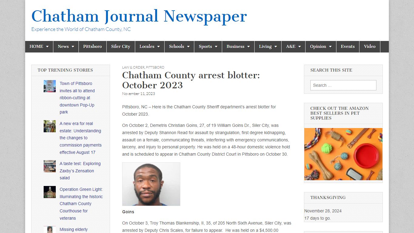 Chatham County arrest blotter: October 2023