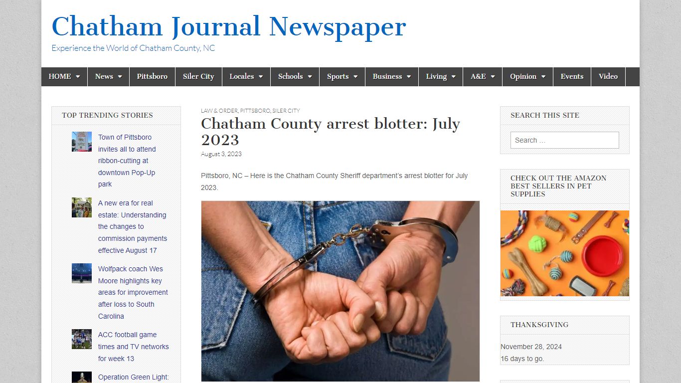 Chatham County arrest blotter: July 2023